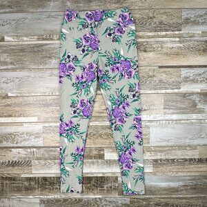 Lularoe One Size leggings floral purple